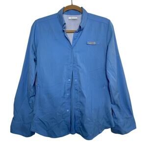 Columbia Women's PFG Tamiami II Long Sleeve Shirt Snap Button Down Mesh Lined S